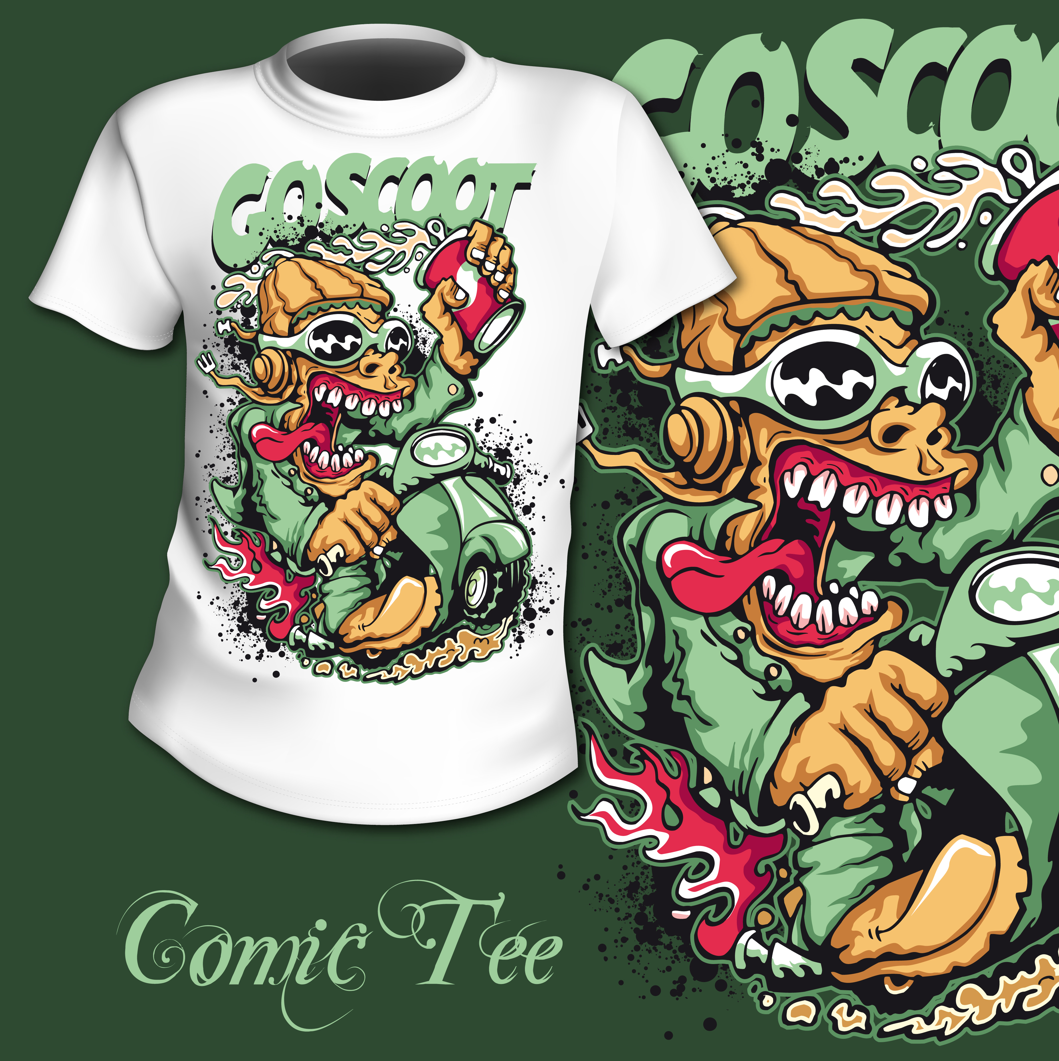 Coscoot Crazy T-Shirt Mockup EPS Vector Resource